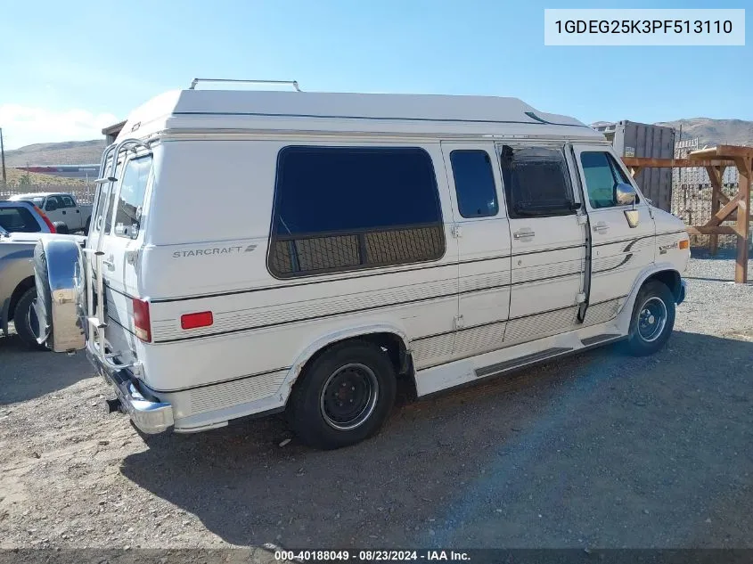 1993 GMC Rally Wagon / Van G2500 VIN: 1GDEG25K3PF513110 Lot: 40188049