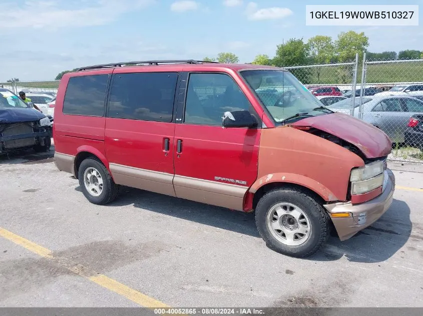 1998 GMC Safari Sle VIN: 1GKEL19W0WB510327 Lot: 40052865