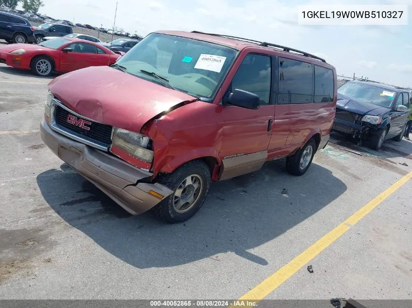 1998 GMC Safari Sle VIN: 1GKEL19W0WB510327 Lot: 40052865