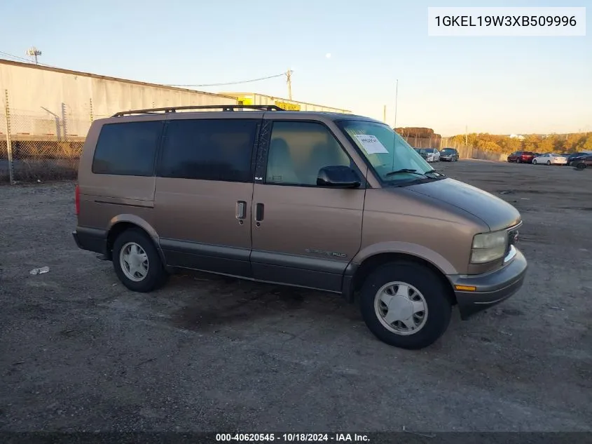 1999 GMC Safari Slt VIN: 1GKEL19W3XB509996 Lot: 40620545