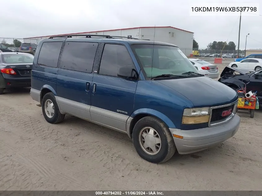 1999 GMC Safari Slt VIN: 1GKDM19W6XB537798 Lot: 40794202