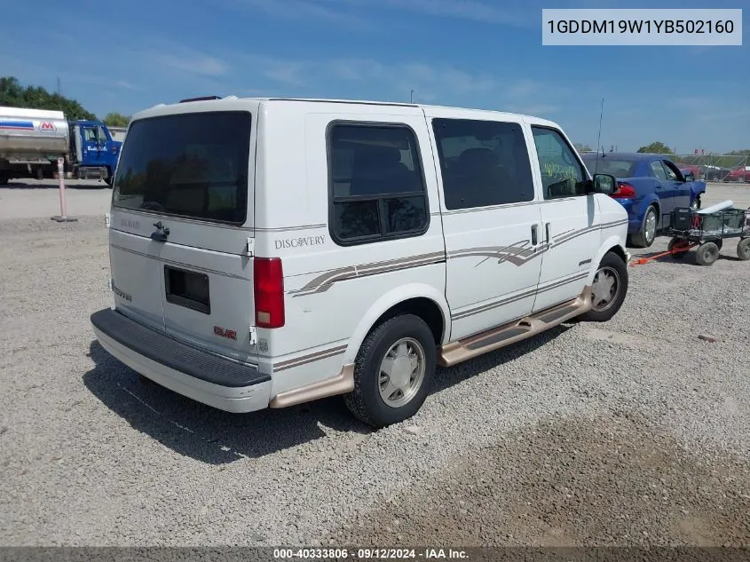 2000 GMC Safari Upfitter Pkg. VIN: 1GDDM19W1YB502160 Lot: 40333806