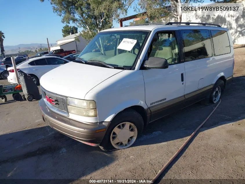 2000 GMC Safari Sl VIN: 1GKEL19W8YB509137 Lot: 40731741