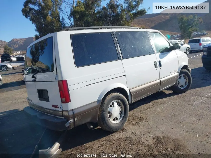 2000 GMC Safari Sl VIN: 1GKEL19W8YB509137 Lot: 40731741