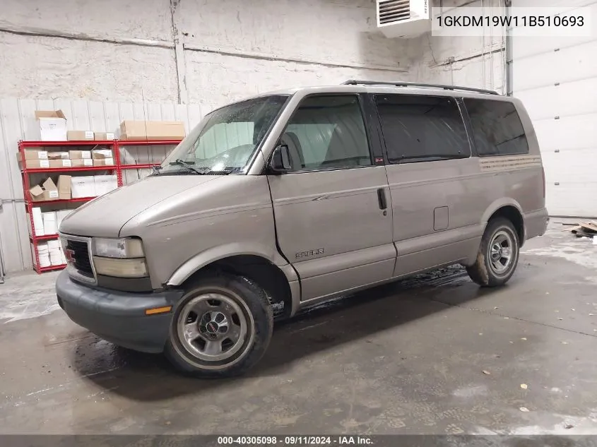 2001 GMC Safari Sle VIN: 1GKDM19W11B510693 Lot: 40305098