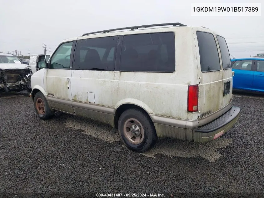 1GKDM19W01B517389 2001 GMC Safari Sle