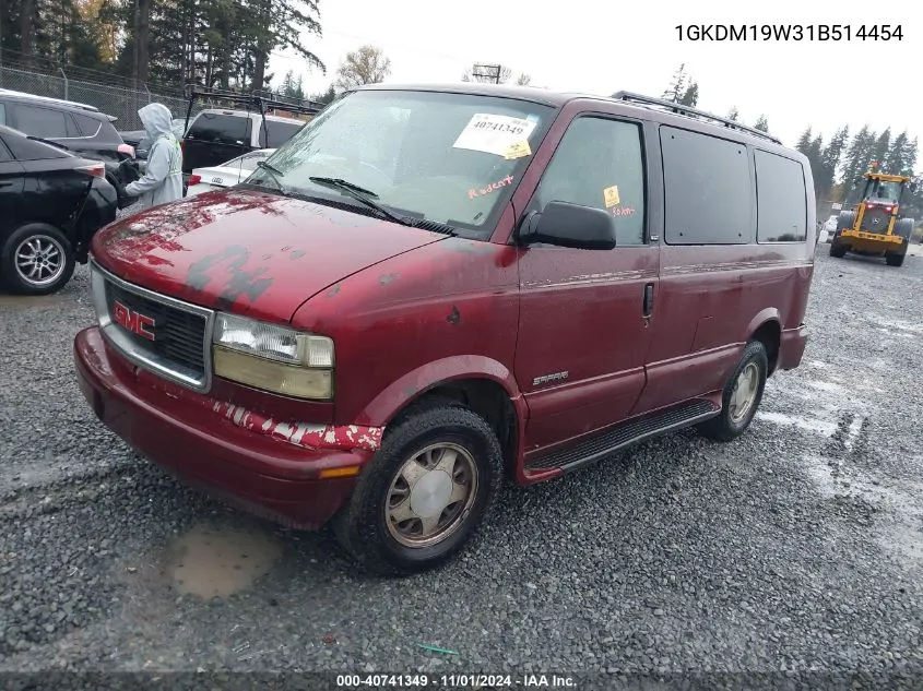 2001 GMC Safari Sle VIN: 1GKDM19W31B514454 Lot: 40741349