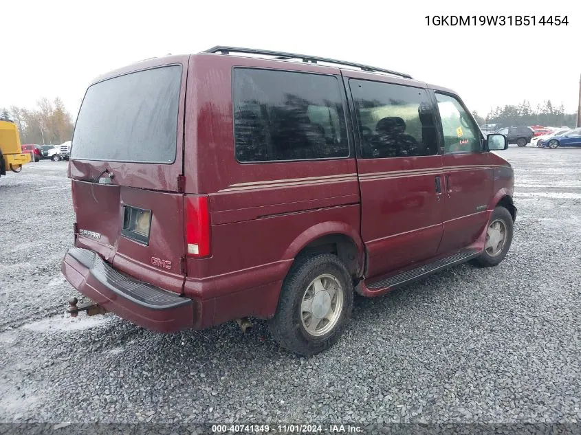 2001 GMC Safari Sle VIN: 1GKDM19W31B514454 Lot: 40741349