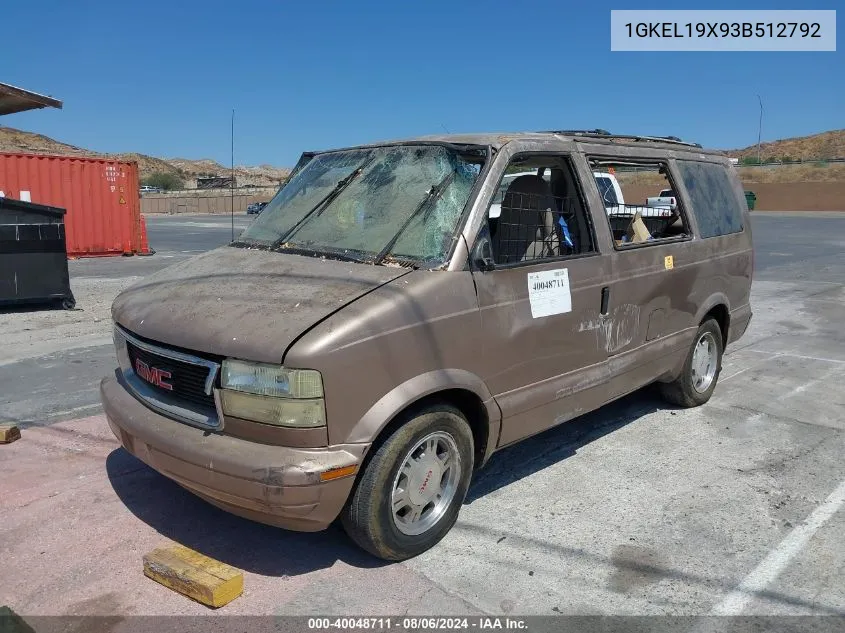 2003 GMC Safari Sle VIN: 1GKEL19X93B512792 Lot: 40048711