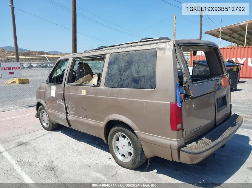 2003 GMC Safari Sle VIN: 1GKEL19X93B512792 Lot: 40048711