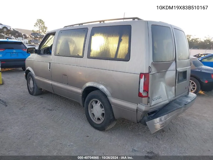 2003 GMC Safari VIN: 1GKDM19X83B510167 Lot: 40704865