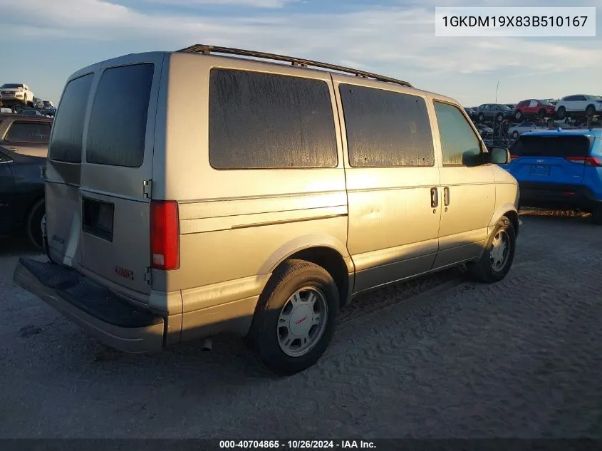 2003 GMC Safari VIN: 1GKDM19X83B510167 Lot: 40704865