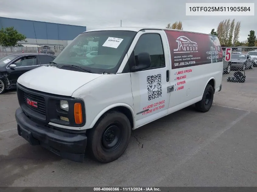 2001 GMC Savana Standard VIN: 1GTFG25M511905584 Lot: 40860366