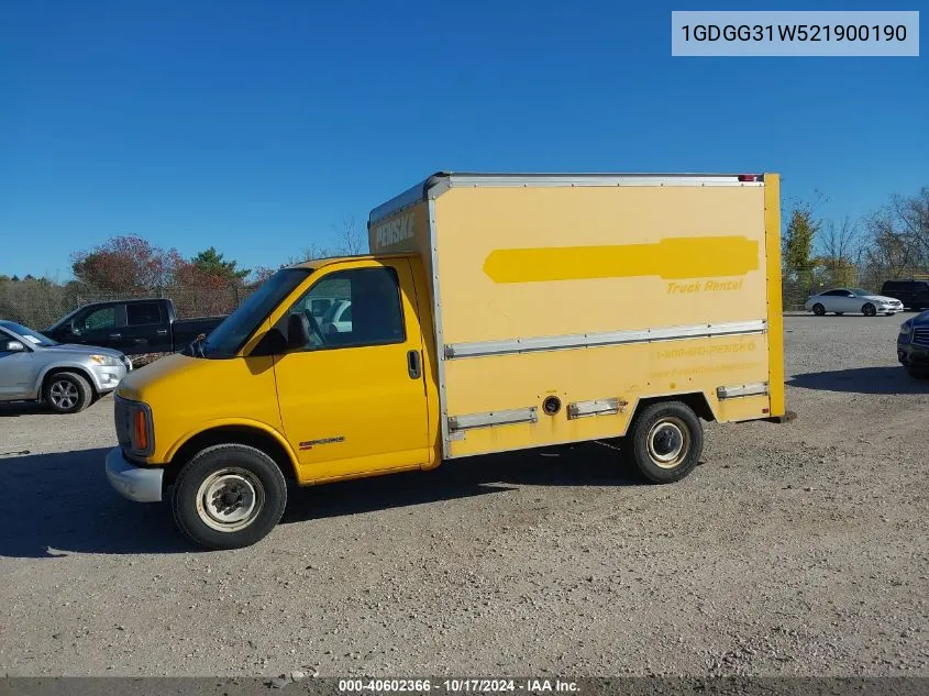 2002 GMC Savana Cutaway G3500 VIN: 1GDGG31W521900190 Lot: 40602366