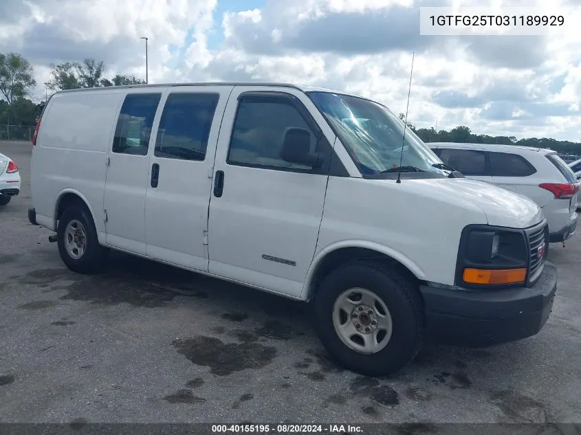 2003 GMC Savana Standard VIN: 1GTFG25T031189929 Lot: 40155195