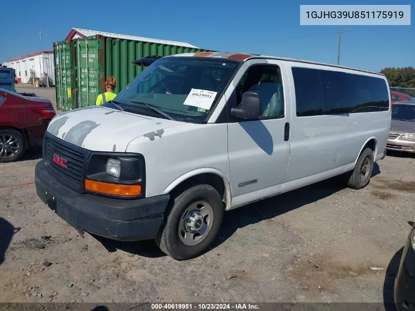 2005 GMC Savana Standard VIN: 1GJHG39U851175919 Lot: 40619951