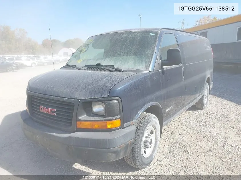 2006 GMC Savana Work Van VIN: 1GTGG25V661138512 Lot: 12133017