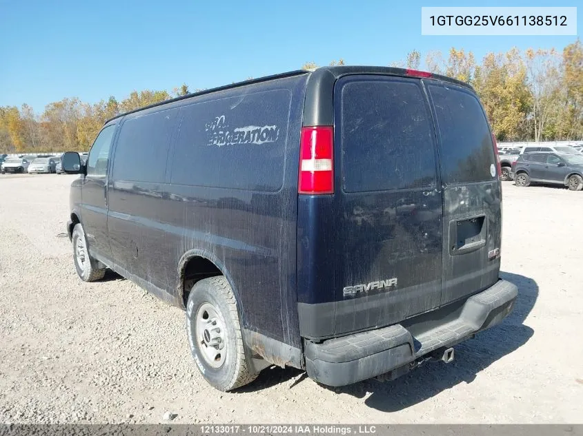 2006 GMC Savana Work Van VIN: 1GTGG25V661138512 Lot: 12133017