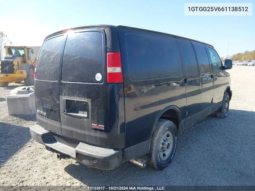 2006 GMC Savana Work Van VIN: 1GTGG25V661138512 Lot: 12133017