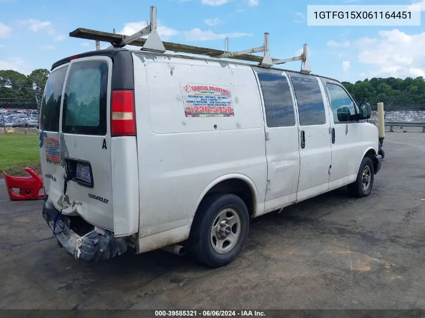 2006 GMC Savana Work Van VIN: 1GTFG15X061164451 Lot: 39585321