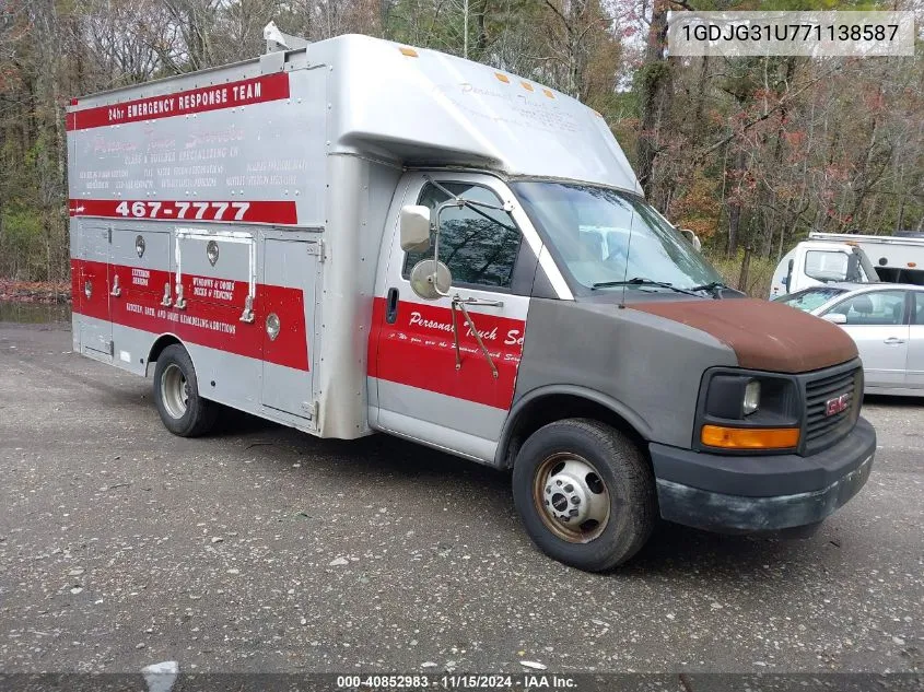 2007 GMC Savana Cutaway Work Van VIN: 1GDJG31U771138587 Lot: 40852983