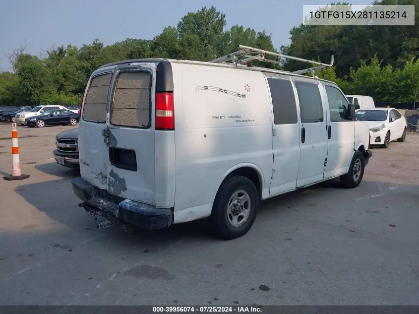 2008 GMC Savana Work Van VIN: 1GTFG15X281135214 Lot: 39956074