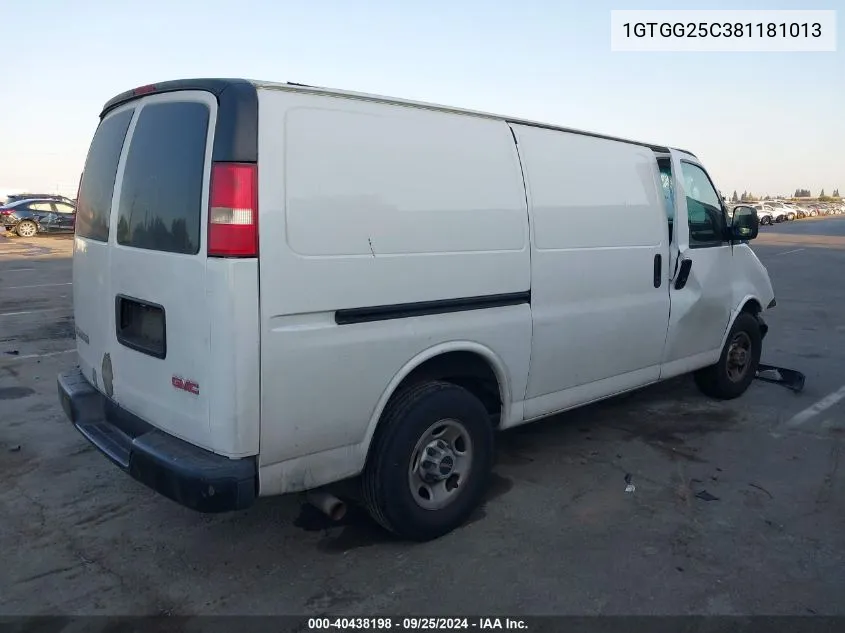 2008 GMC Savana Work Van VIN: 1GTGG25C381181013 Lot: 40438198