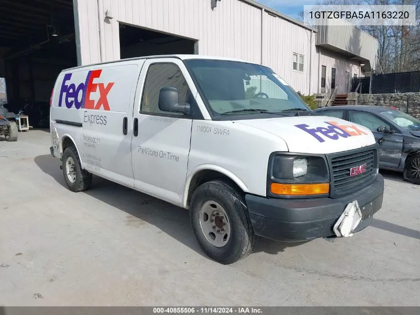 2010 GMC Savana 2500 Work Van VIN: 1GTZGFBA5A1163220 Lot: 40855506