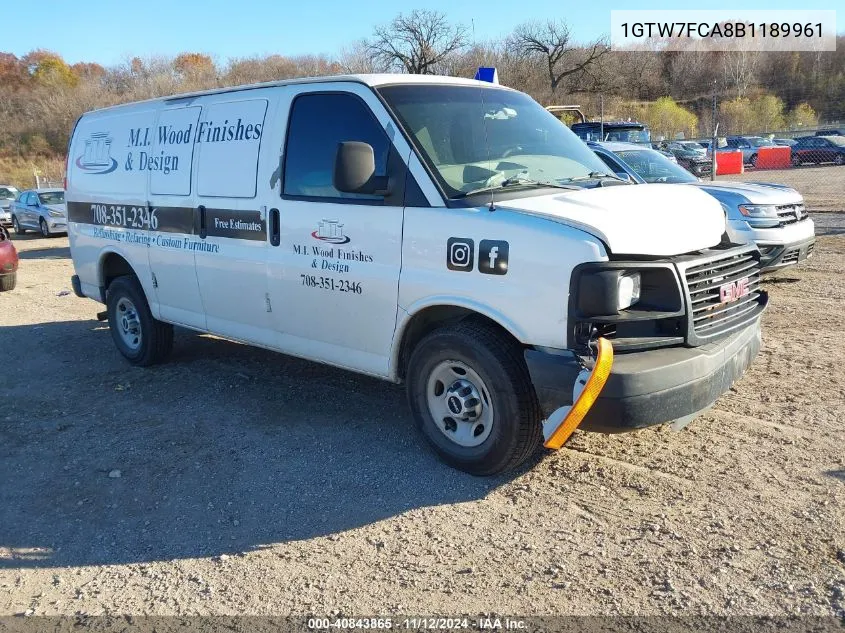 2011 GMC Savana 2500 Work Van VIN: 1GTW7FCA8B1189961 Lot: 40843865