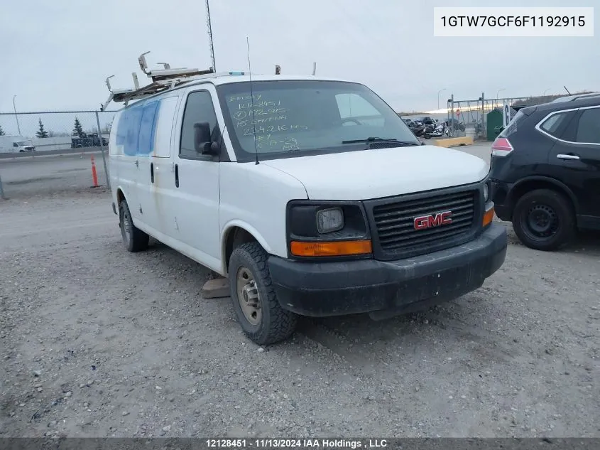 2015 GMC Savana Cargo Van VIN: 1GTW7GCF6F1192915 Lot: 12128451