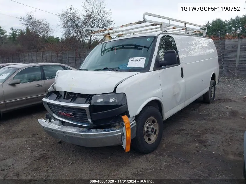 2015 GMC Savana 2500 Work Van VIN: 1GTW7GCF5F1190752 Lot: 40681320