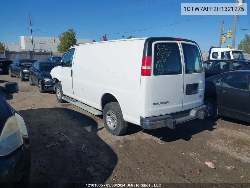 2017 GMC Savana VIN: 1GTW7AFF2H1321275 Lot: 12101005