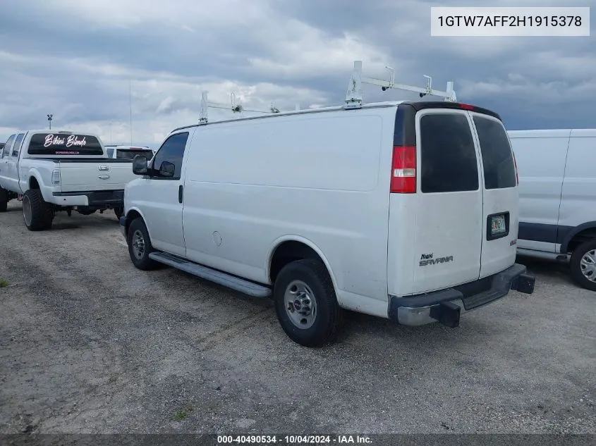 2017 GMC Savana 2500 Work Van VIN: 1GTW7AFF2H1915378 Lot: 40490534