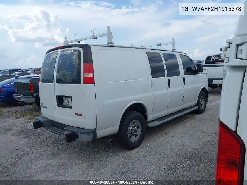 2017 GMC Savana 2500 Work Van VIN: 1GTW7AFF2H1915378 Lot: 40490534