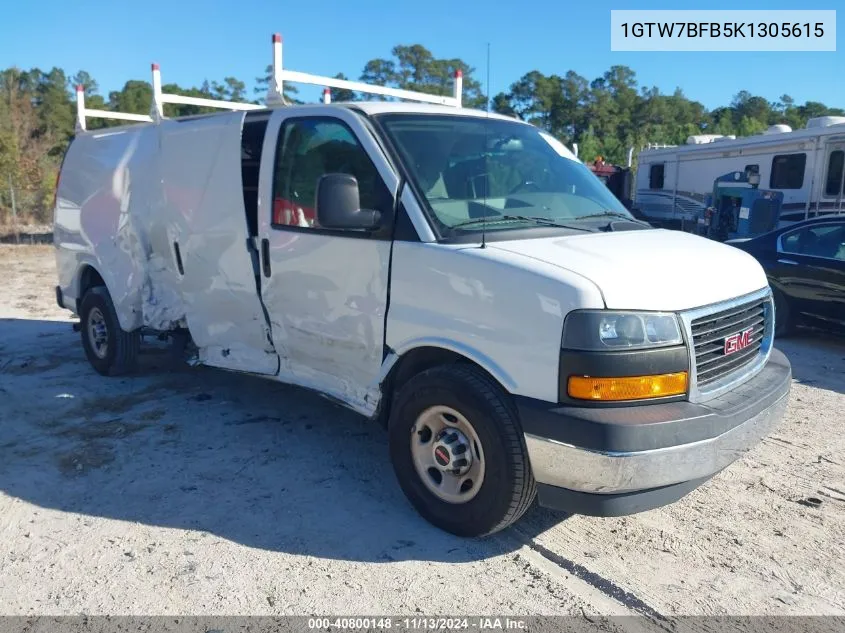 2019 GMC Savana 2500 Work Van VIN: 1GTW7BFB5K1305615 Lot: 40800148