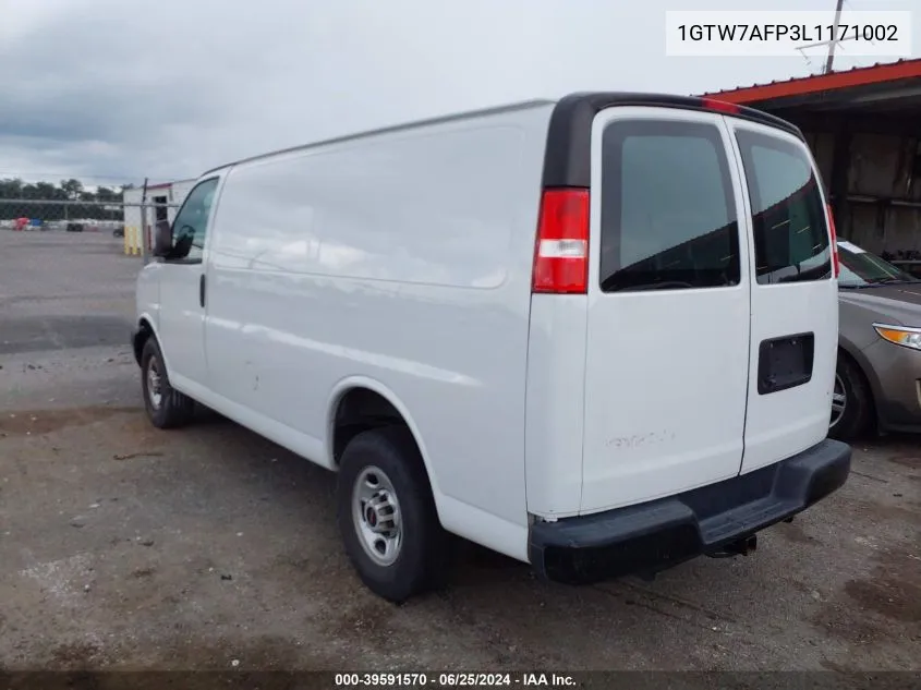 2020 GMC Savana Cargo Rwd 2500 Regular Wheelbase Work Van VIN: 1GTW7AFP3L1171002 Lot: 39591570