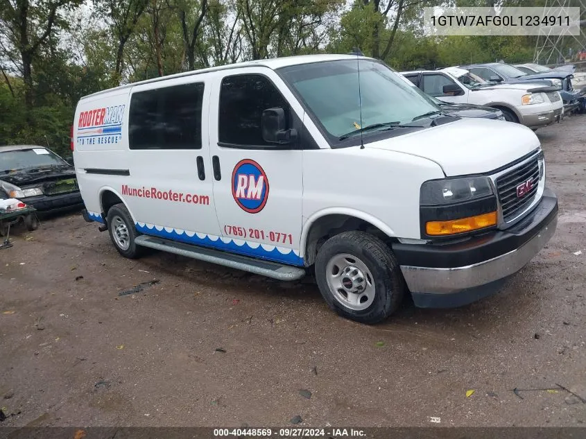 2020 GMC Savana Cargo Rwd 2500 Regular Wheelbase Work Van VIN: 1GTW7AFG0L1234911 Lot: 40448569