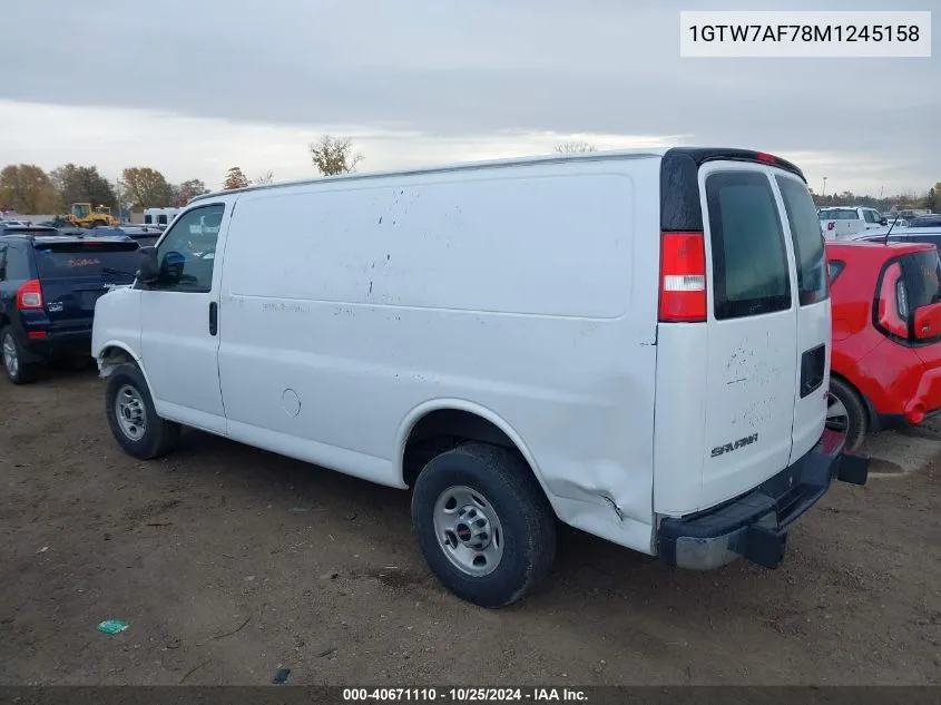 2021 GMC Savana Cargo Rwd 2500 Regular Wheelbase Work Van VIN: 1GTW7AF78M1245158 Lot: 40671110