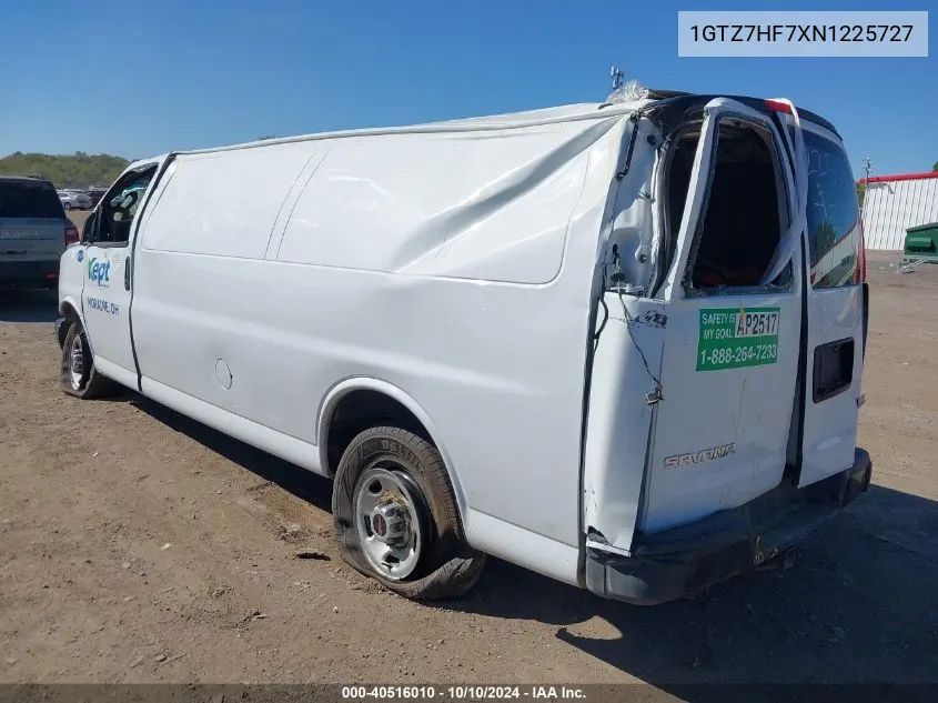 2022 GMC Savana Cargo Rwd 3500 Extended Wheelbase Work Van VIN: 1GTZ7HF7XN1225727 Lot: 40516010