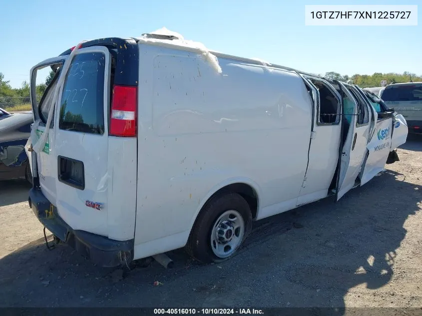 2022 GMC Savana Cargo Rwd 3500 Extended Wheelbase Work Van VIN: 1GTZ7HF7XN1225727 Lot: 40516010