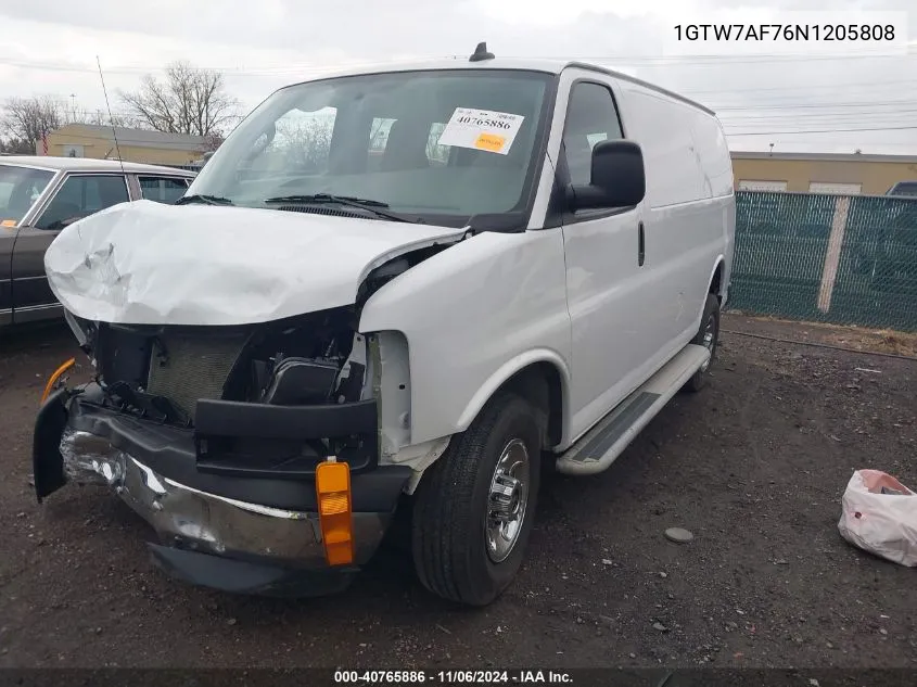 2022 GMC Savana Cargo Rwd 2500 Regular Wheelbase Work Van VIN: 1GTW7AF76N1205808 Lot: 40765886