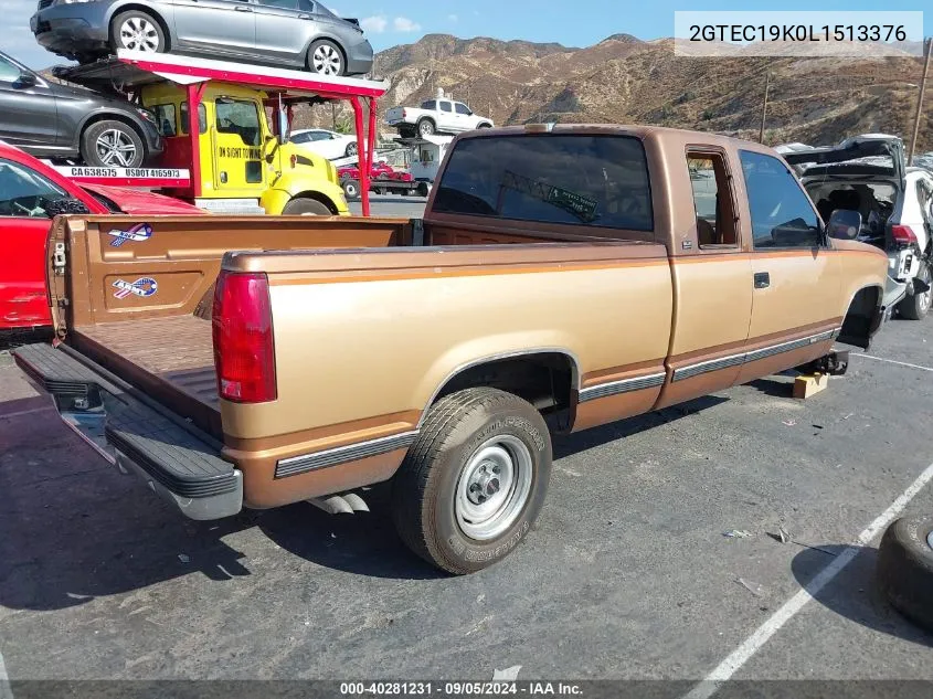 1990 GMC Sierra C1500 VIN: 2GTEC19K0L1513376 Lot: 40281231