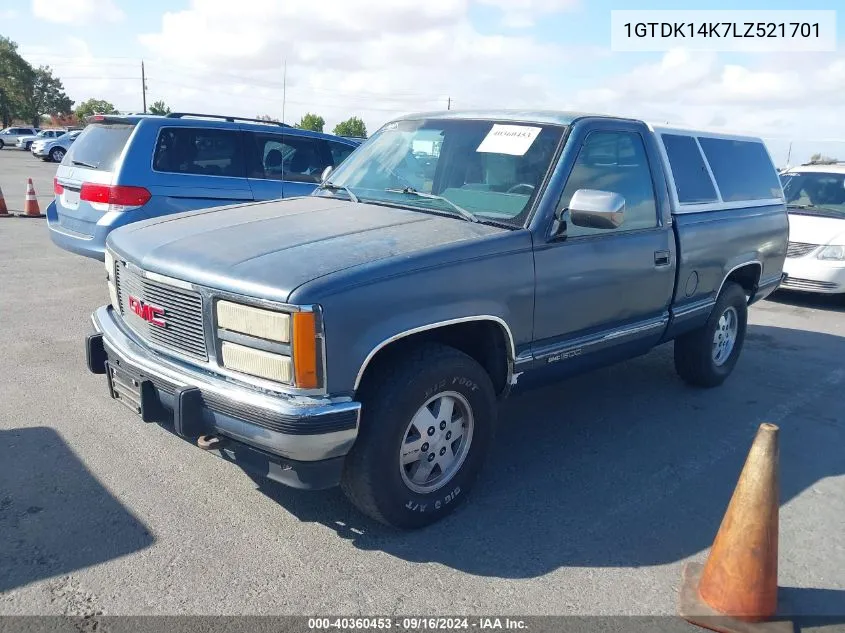 1990 GMC Sierra K1500 VIN: 1GTDK14K7LZ521701 Lot: 40360453