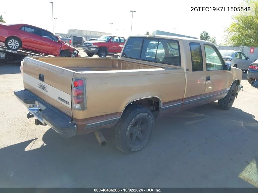 1990 GMC Sierra C1500 VIN: 2GTEC19K7L1505548 Lot: 40486265