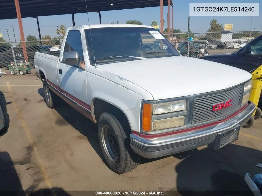 1990 GMC Sierra C2500 VIN: 1GTGC24K7LE514240 Lot: 40600920