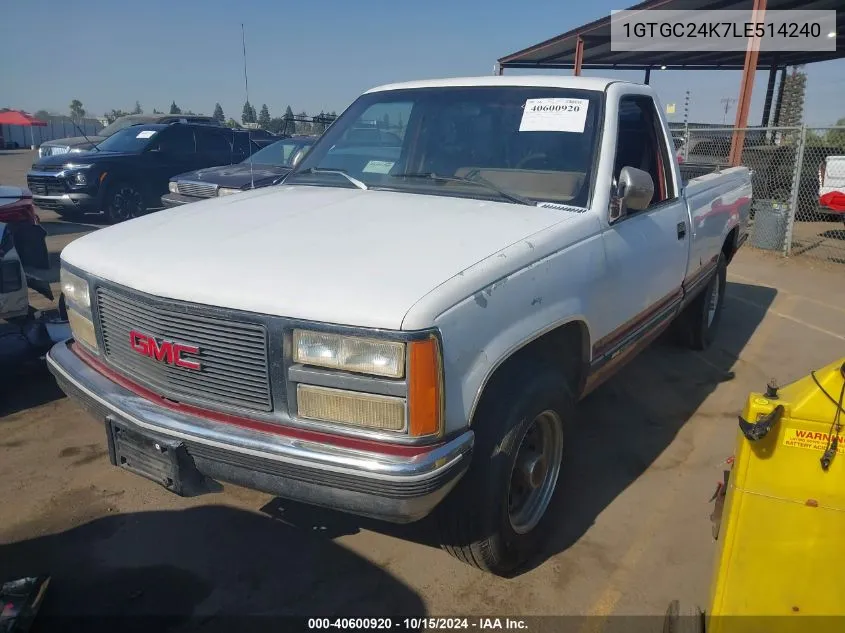 1990 GMC Sierra C2500 VIN: 1GTGC24K7LE514240 Lot: 40600920