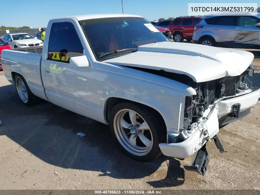 1991 GMC Sierra C1500 VIN: 1GTDC14K3MZ531799 Lot: 40795623