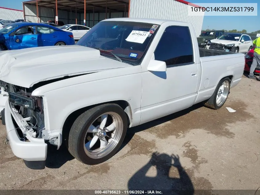 1991 GMC Sierra C1500 VIN: 1GTDC14K3MZ531799 Lot: 40795623