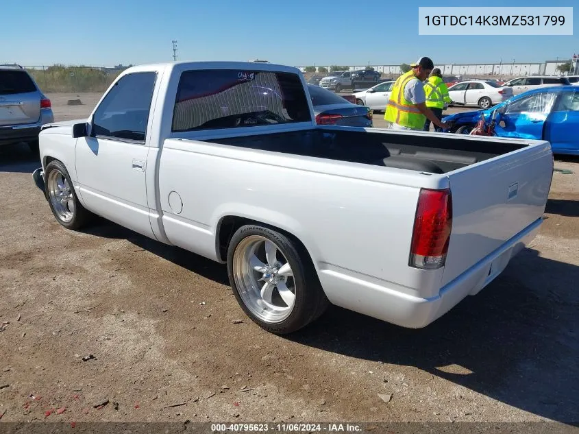 1991 GMC Sierra C1500 VIN: 1GTDC14K3MZ531799 Lot: 40795623