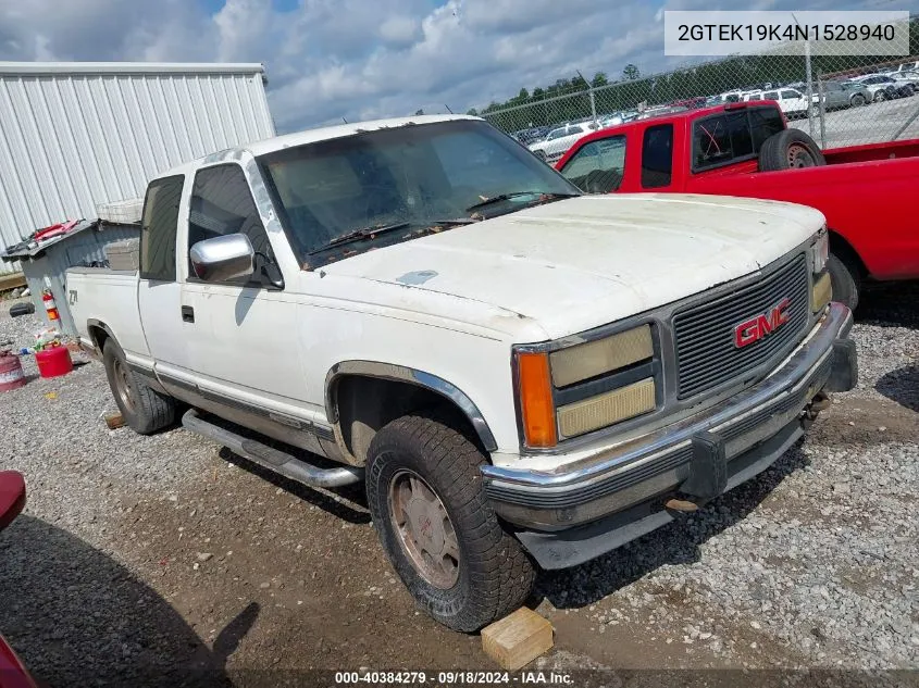 1992 GMC Sierra K1500 VIN: 2GTEK19K4N1528940 Lot: 40384279